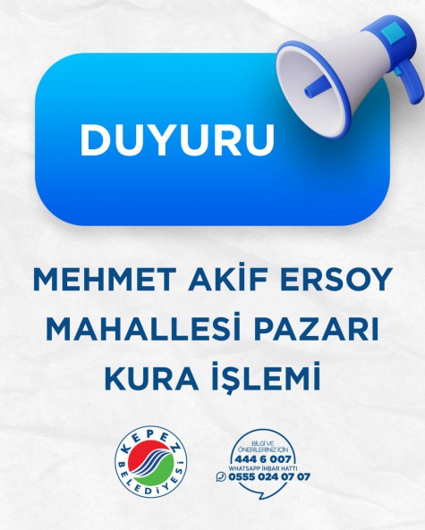 Mehmet Akif Ersoy Mahallesi Pazartesi Pazarı Kura İşlemi
