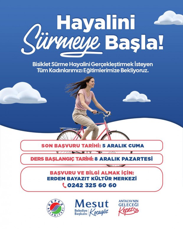 Kepez’de kadınlara özel bisiklet eğitimi