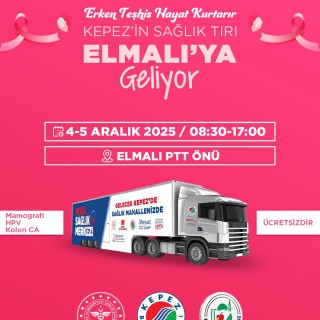 Kepez’in Mobil Sağlık Merkezi 4-5 Aralık’ta Elmalı’da