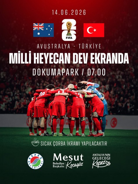 Kepez’de dünya kupası heyecanı Dokumapark’ta yaşanacak