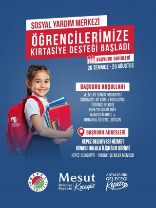 Kepez’den öğrencilere kırtasiye desteği